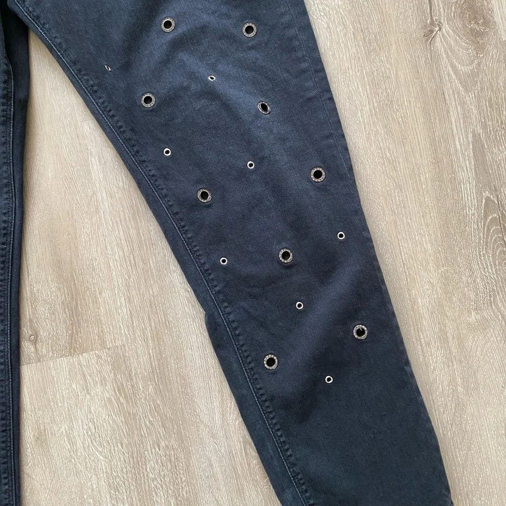 Hudson RILEY Crop Grommet Rhinestone Jeans BLACK